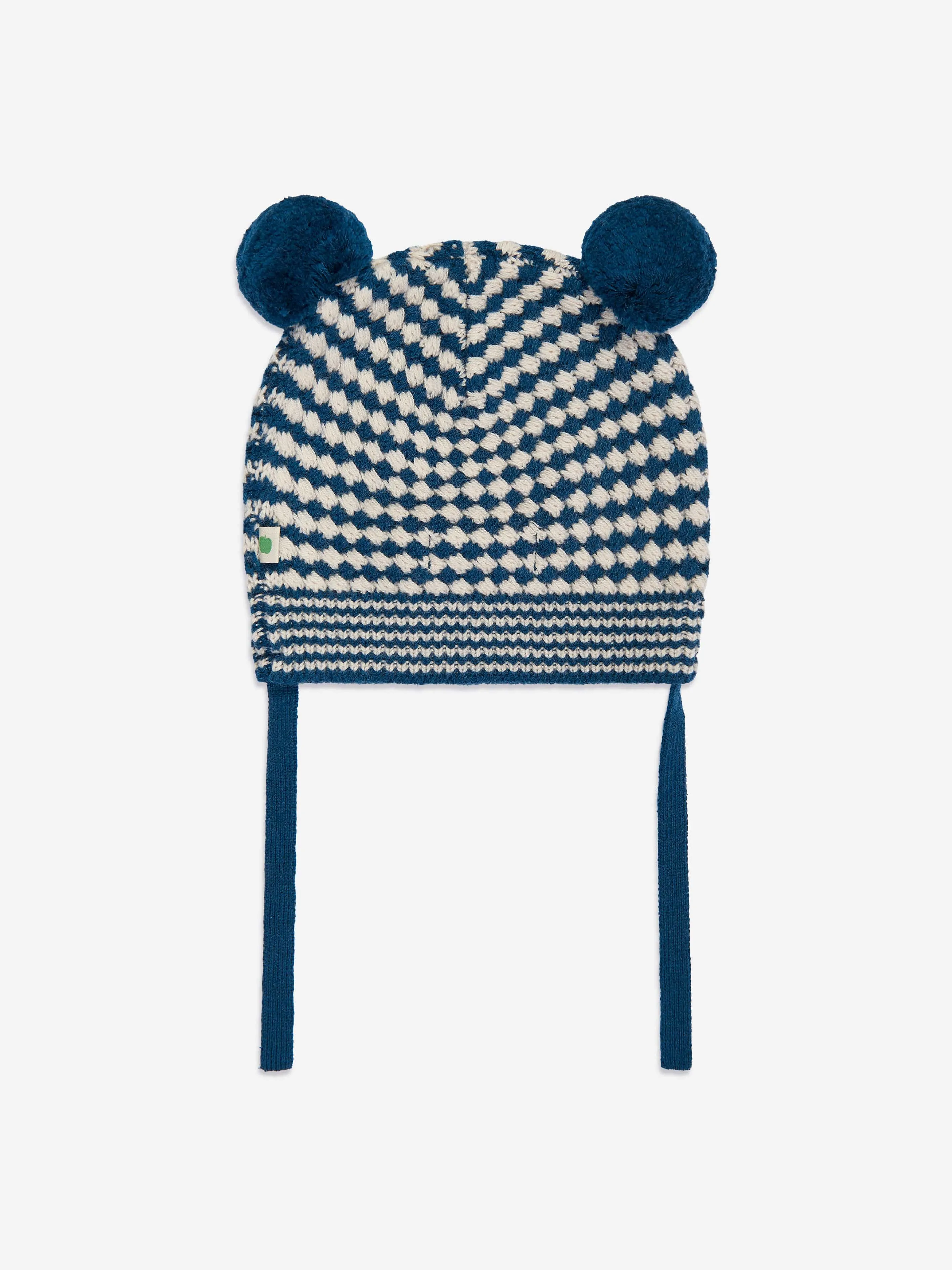 The Bonnie Mob Boys Hazel Chunky Checker Hat in Blue