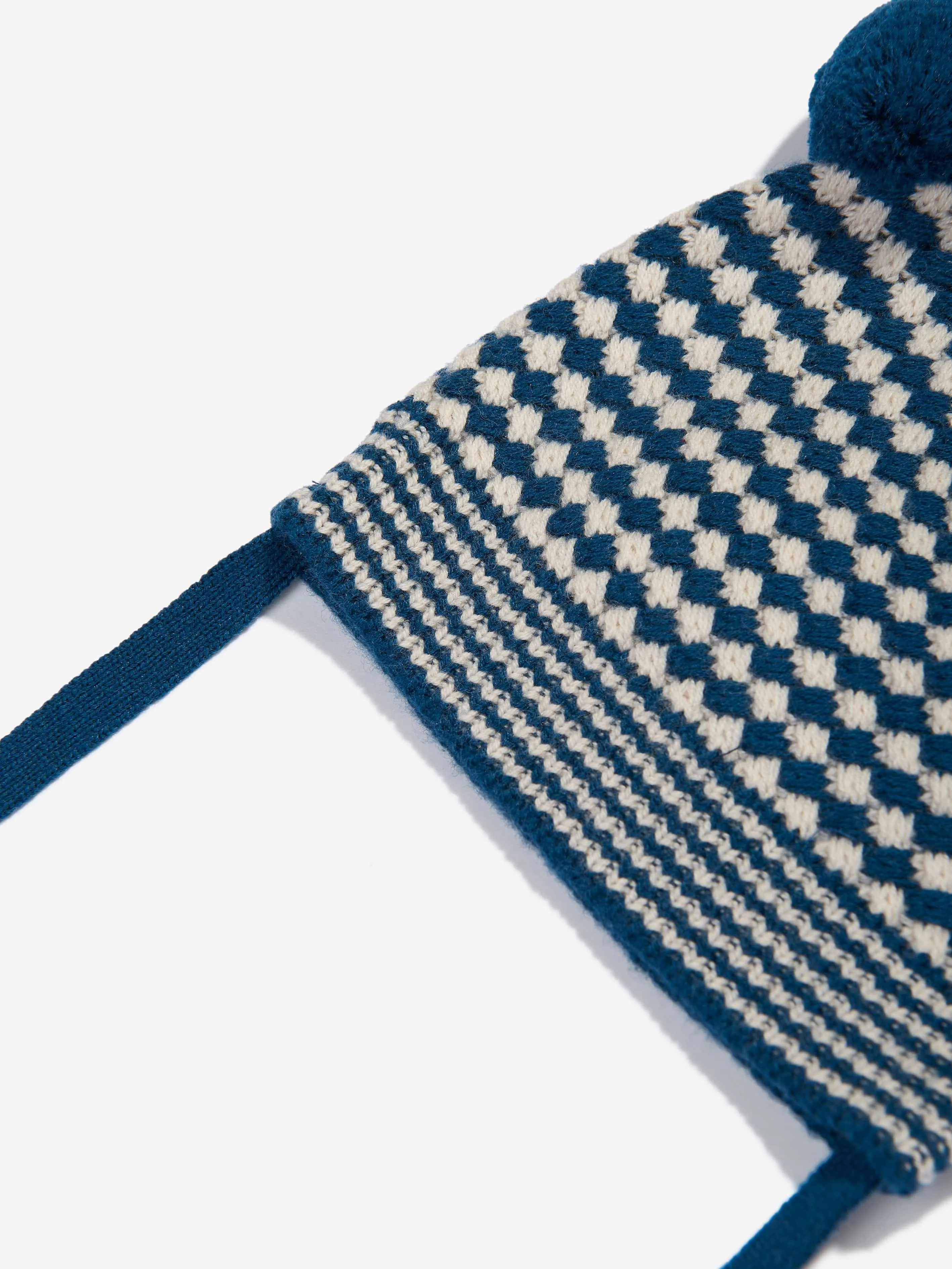 The Bonnie Mob Boys Hazel Chunky Checker Hat in Blue