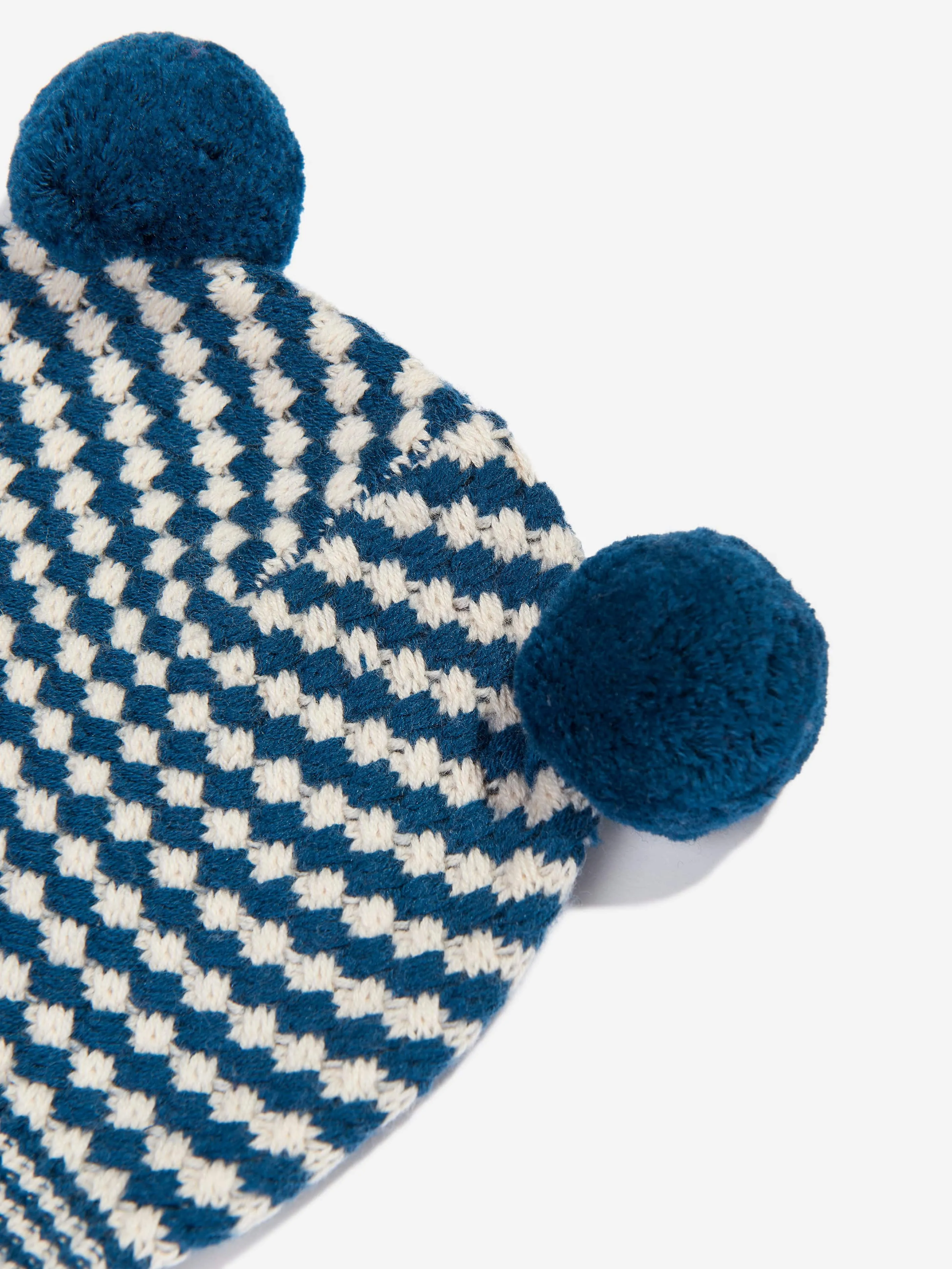The Bonnie Mob Boys Hazel Chunky Checker Hat in Blue