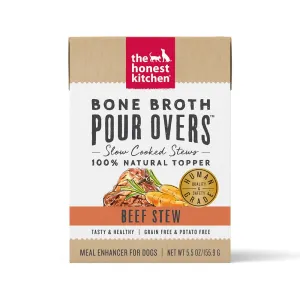 The Honest Kitchen Bone Broth Pour Overs Grain Free Beef Stew Recipe Food Topper for Dogs