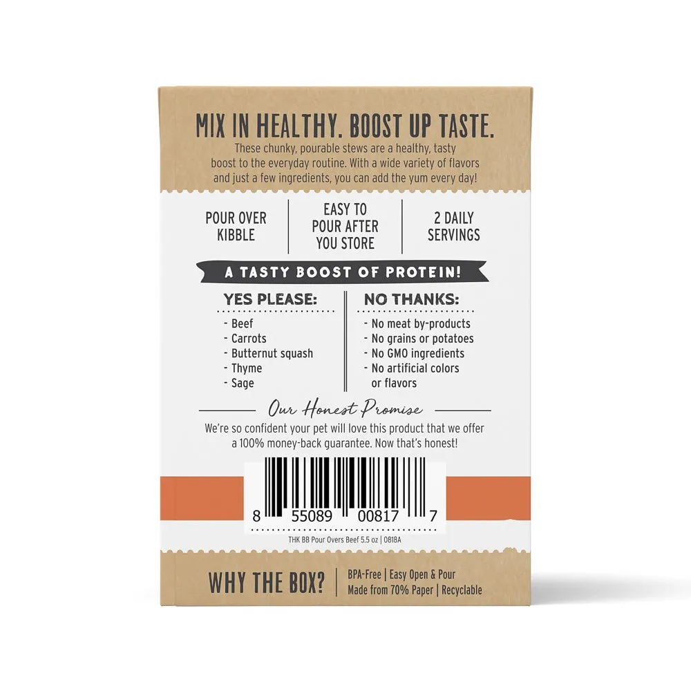 The Honest Kitchen Bone Broth Pour Overs Grain Free Beef Stew Recipe Food Topper for Dogs