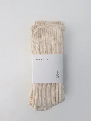 the woven sock 3 pack - cream