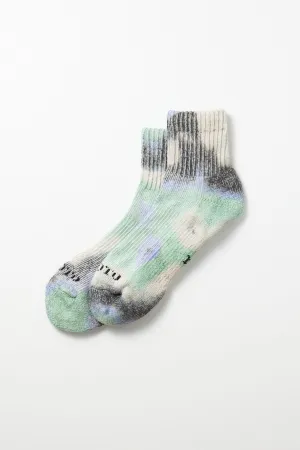 Tie Dye Short Socks - Black/Mint/Purple