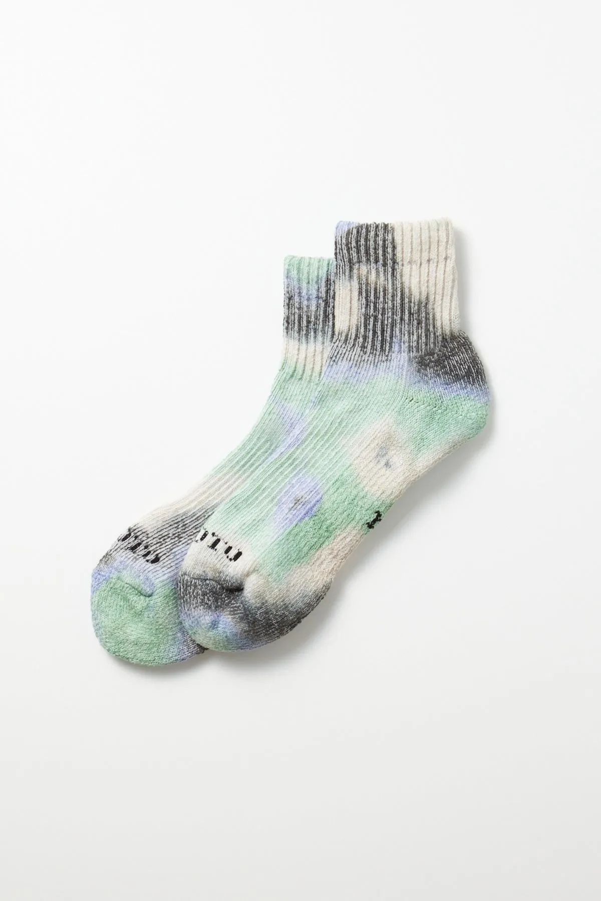 Tie Dye Short Socks - Black/Mint/Purple