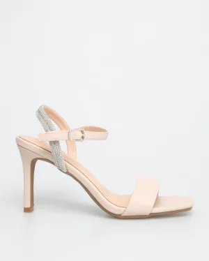 Tomaz NN179 Ladies Rhinestones Strappy Heels (Beige)