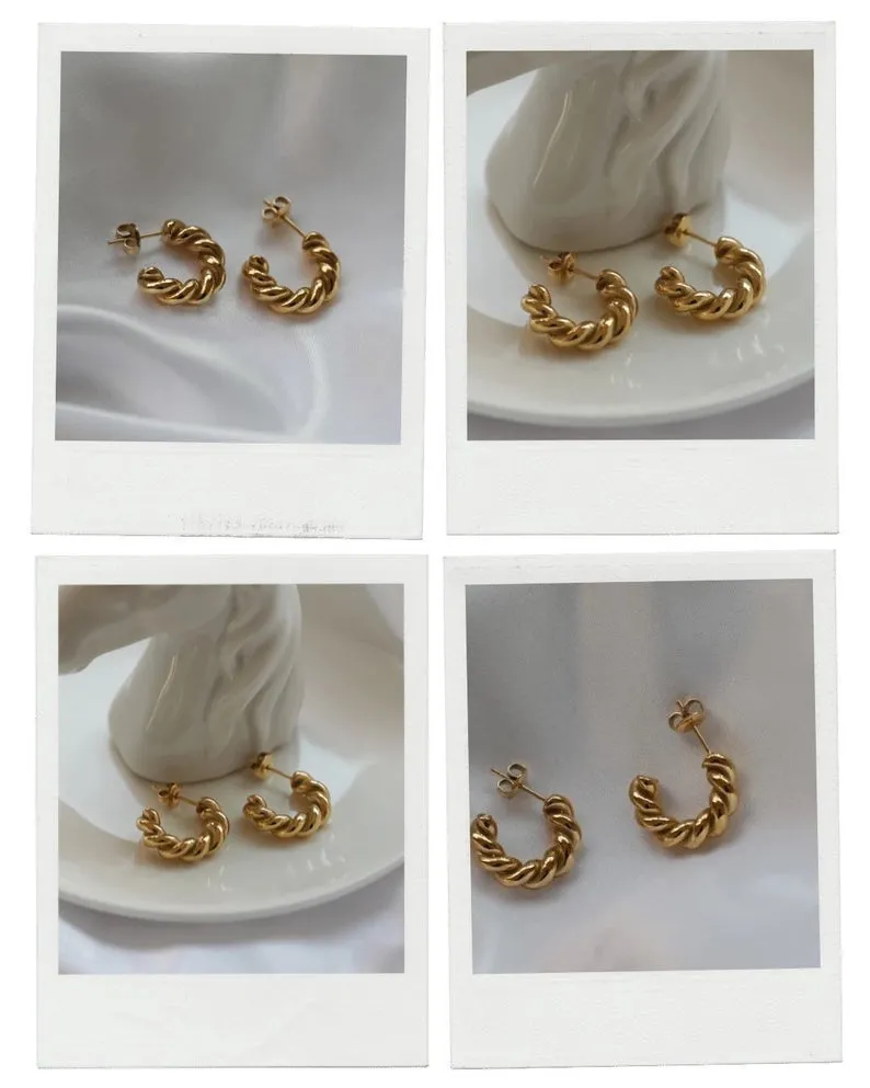 Twisted Gold Hoop