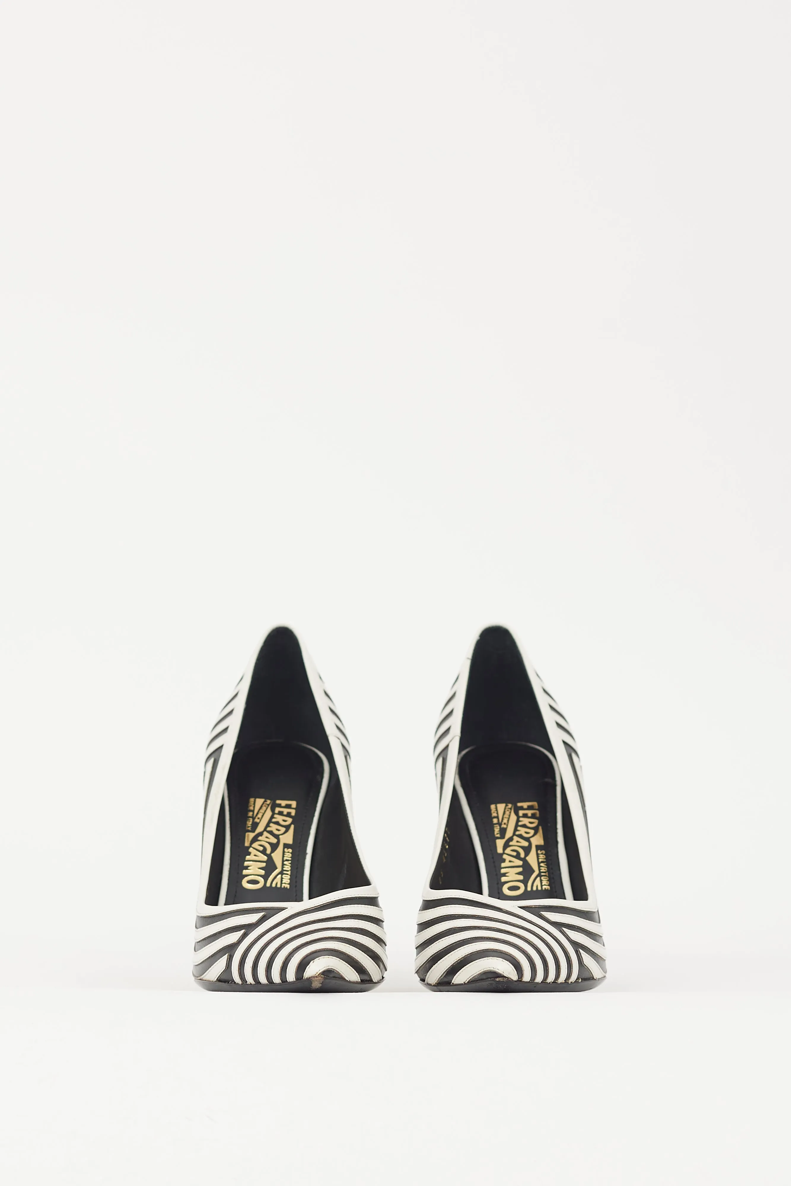 White & Black Striped Susi Heel