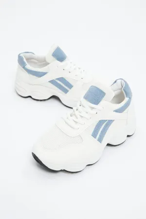 White Colourblock Chunky Sneakers
