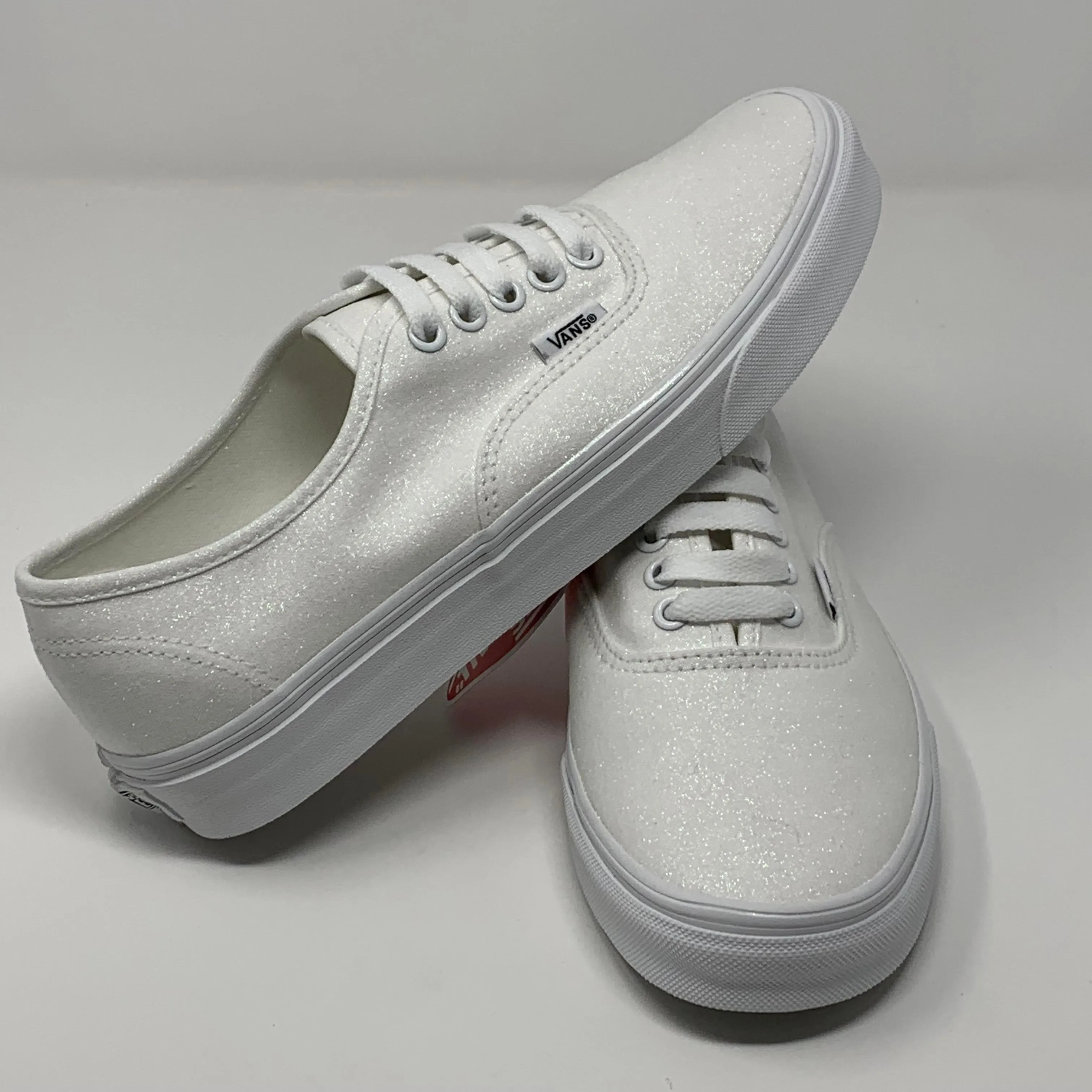 White Glitter Vans