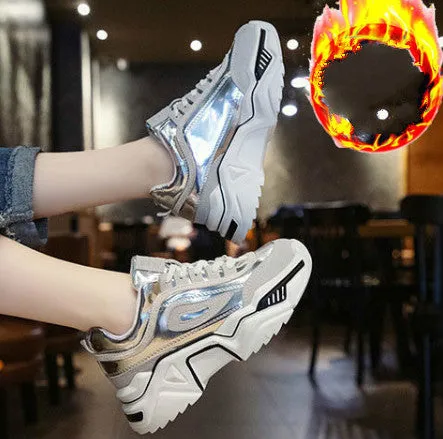 Women Platform Chunky Sneakers - Women's shoes